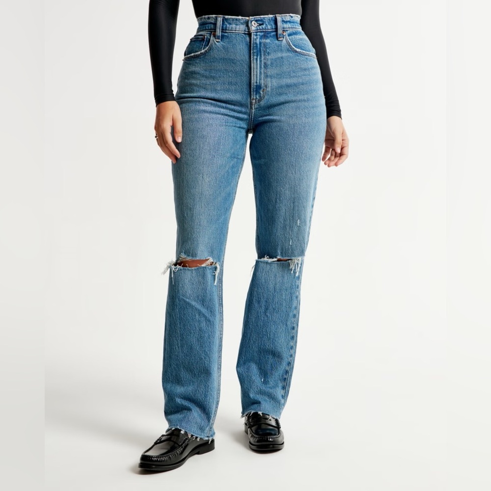 the 90s straight ultra high rise Abercrombie